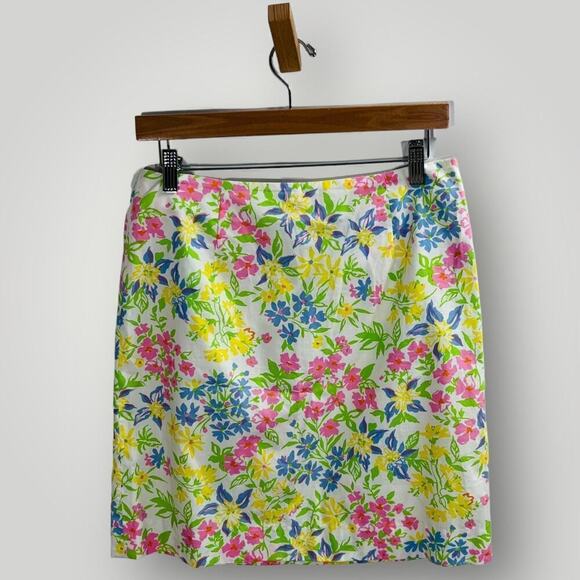 Lauren Ralph Lauren Skirt Preppy Resort Floral Print Mini Cotton Size 6 - Picture 2 of 8
